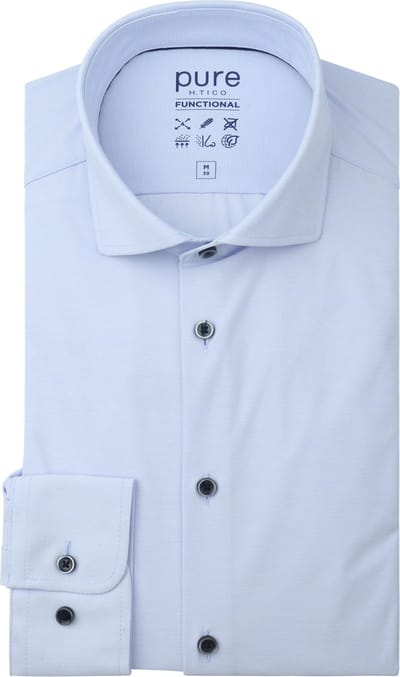 Pure Shirt Melange Light Blue - Maat 39 - Heren - Overhemden Casual