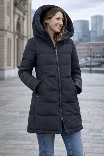 Versano Ladies N Dames Parka 3 kwart lange Winterjas S - Zwart