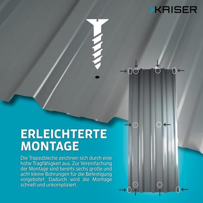Trapezium Platen Set - Dakplaten Metaal - Carport Garage Dak - Verzinkt Plaatstaal - 115 x 46 cm - Antraciet