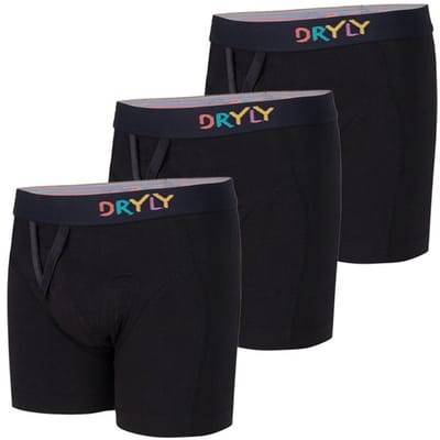Dryly Plaswekkerbroekje Jongens (3-pack) - Zindelijkheidstraining - Boxershort - Zwart - Plaswekker - Maat 98-104
