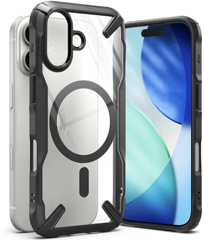 Ringke Hoesje Geschikt voor Apple iPhone 17 | Fusion X Magnetic | Compatibel met MagSafe / Qi2 | Back Cover met Magneet | Militaire Standaard | Zwart