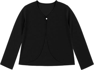 Lange Mouwen Meisjes Cardigan, Korte Gebreide Bolero voor School, Bruiloft en Verjaardag, Geschikt voor 7-14 Jaar