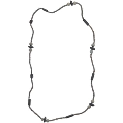 Behave – Lange ketting grijs antraciet – Vintage look – Boho stijlaccessoire