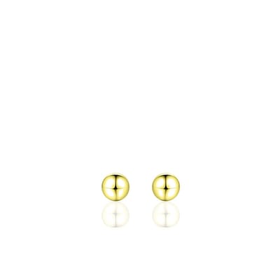 Jewels Inc. - Oorbellen - Oorstekers Glad Bol - 5mmØ - Geelgoud Verguld Zilver 925