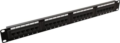 Netwerk Patchpaneel Rackbevestiging RJ45 Ethernet Hub voor 19" Racks CAT5e CAT6 CAT6A 24 Poorten