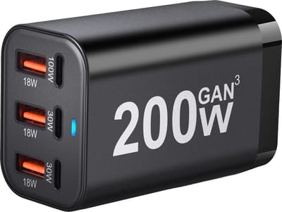 200W USB C Snellader - 6 Poorts - Desktop Oplader - 100W PD Fast Charging - Geschikt voor Smartphone, Laptop en Tablet - Staza