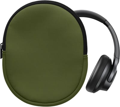 kwmobile hoes geschikt voor Anker Soundcore Q20i - 20 x 16 cm - Beschermhoes voor headset in olijfgroen - Van neopreen