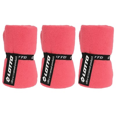 Lotto Microvezel Handdoek - 3 Stuks - 70x140 cm - Perfect voor Reizen & Sporten - Sporthanddoek - Reishanddoek - Sneldrogende Handdoek - Fitness - Roze