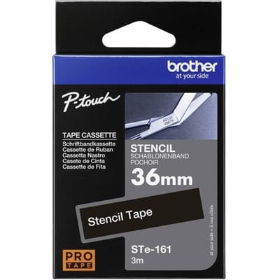 Brother STe-161 Labeltape sjabloon Tapekleur: Transparant Tekstkleur: Wit 36 mm 3 m