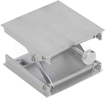 Dailygoods- Liftstandaardtafel Aluminiumlegering - Verstelbaar - Ondersteuningsgewicht 60 Kg - Uitbreidbare Hefhoogte 3,4 Inch - Afmetingen 9x9 cm - Lichtgewicht 165g - Laboratoriumjack