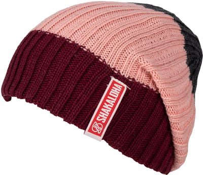Shakaloha Gebreide Wollen Muts Heren & Dames Beanie Hat van merino wol zonder voering - Berit Beanie MrnRv Maroon Unisex - One Size Wintermuts