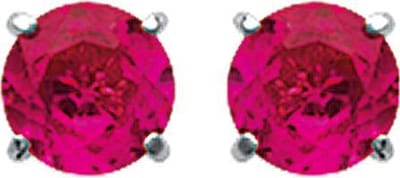 Amanto Oorbellen Dyka Red - 925 Zilver Gerhodineerd - Rood - ∅5mm