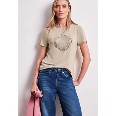 Shirt met korte mouwen, ronde hals en print
