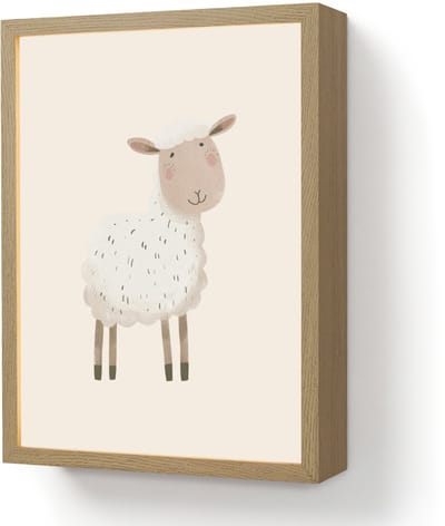 Wandlamp 30x40 cm - Oplaadbaar - Schaap - Boerderij dier - Dieren - Wandlampen binnen woonkamer - Slaapkamer lamp - Decoratieve nachtlamp - Vloerlamp draadloos