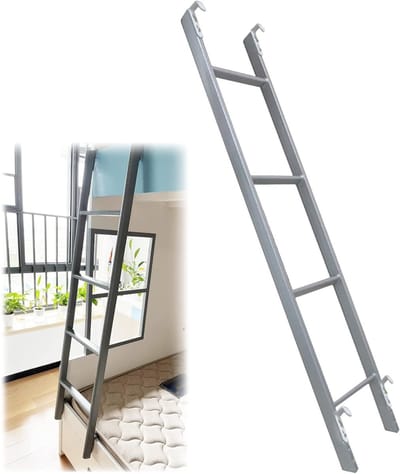 Stapelbedladder - Camper ladder - Veilig Bed Bereiken - Stalen Constructie - 100 kg Draagkracht - Zilver