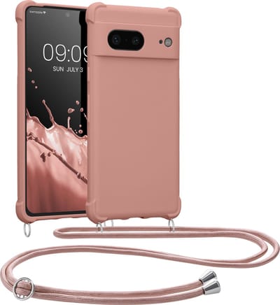 kwmobile telefoonhoesjegeschikt voor Google Pixel 7 - Hoesje van siliconen met telefoonkoord - In parelmoer