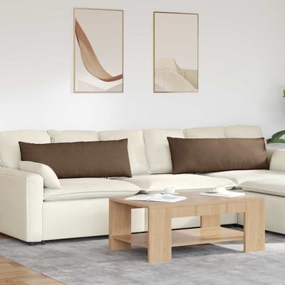 vidaXL - Zitkussens - 2 - st - Stof - Bruin - 120 - x - 40 - cm