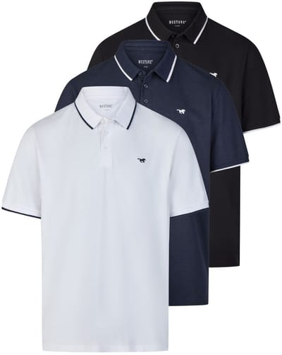 Mustang Heren Polo Pablo 3 Pack regular fit Veelkleurig XXL Volwassenen - gemaakt van 100% katoen