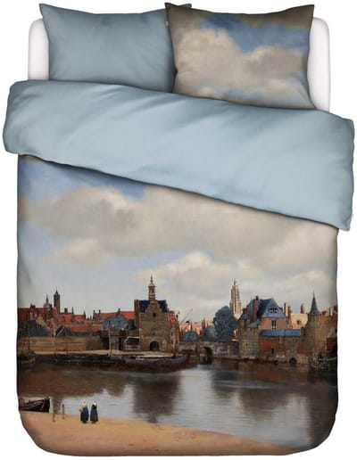 Essenza View On Delft Dekbedovertrek Calming blue - Lits-Jumeaux XL – 260x200/220 cm