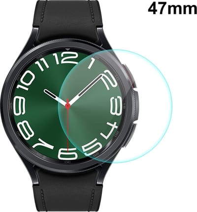 By Qubix - Screen protector Tempered Glass - Full cover - Geschikt voor de Samsung Galaxy Watch 6 Classic - 47mm