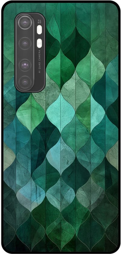 Smartphonica Telefoonhoesje Geschikt voor Xiaomi Mi Note 10 Lite met groene bladeren opdruk - TPU backcover case green leafs design geschikt voor Xiaomi MI Note 10 Lite