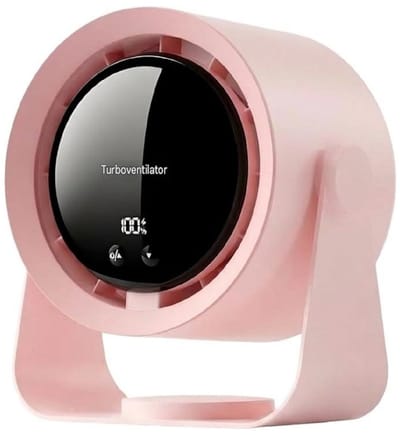 GELLDG USB-ventilator - Tafelventilator met LED-display - 180x119x205mm - Slimme ventilator met traploze snelheidsregeling, 5400mAh batterij, 90° kantelbaar - Geschikt voor kantoor, slaapkamer en studentenkamer - Kunststof - 1 stuks