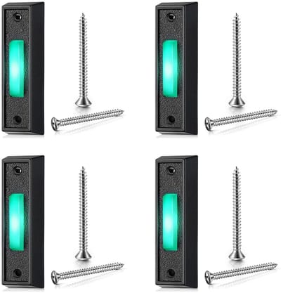 Deurbel Knoppen - Draadloze Drukknoppen - Toegang Verlenen - Met LED Verlichting - 4 Stuks - Zwart