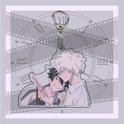 6CM Mignon Porte-clés Anime Lien Clic Porte-clés Acrylique Pendentif Sac Kawaii Cheng Xiaoshi Lu Guang Porte-clés Dessin Animé 6 cm gray