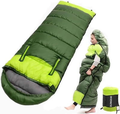 Kampeer Slaapzak - Lichtgewicht Rugzak - Buiten Overnachten - Waterafstotend Materiaal - 220cm Lengte - Groen