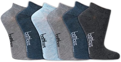 Bamboe sneakersokken | Zonder voelbare teennaad | Kleur: Blauw | Maat: 35 t/m 46 | 6 Paar