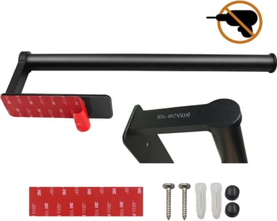 El suvon® Keukenrolhouder - Keukenpapierhouder - Zwart - Keukenaccessoire