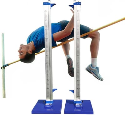 Hoogspring standaarden - Atletiek palen - Sport training - Verstelbaar bereik - 30-230 cm - Zilver