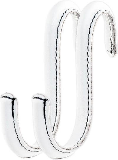 Brute Strength - Leren S-haken - Wit - 2 stuks - Kledinghaak – Leer - kapstokhaak - Ophanghaken – handdoekhaakjes