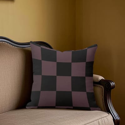 Pruimenruit vierkante Jacquard Kussenhoes voor Bank Kantoor Lendenkussenhoes Huis Decoratieve Kussensloop 50x50cm