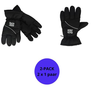 Heatkeeper - Skihandschoenen kinderen - Zwart - 5/8 Jaar - 2-Paar