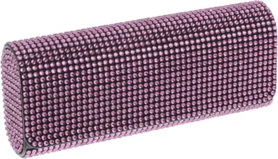 Universele Zonnebril Case met Magnetische Sluiting - Luxe Leer Opbergdoos voor Brillen, Strass Roze 16x7.5cm, Ideaal voor Reizen en Bescherming