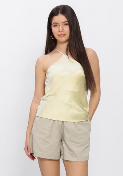 EDITED Kayleen Top Tops & T-shirts Dames - Shirt - Butter yellow - Maat 42