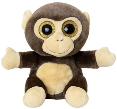 Aap Glitterogen Pluche Knuffel 25 cm - Speelgoed Knuffels voor Kinderen Jongens Meisjes - Knuffeldieren Animal Plush