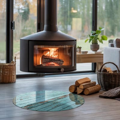 Coloray Vloerplaat Houtkachel - Plaat onder Houtkachel - 70 cm x 70 cm - Kachel Onderplaat - Turkoois Vloerplaat Kachel - Vloerplaat Voor Kachel - Onderplaat Kachel - Houtkachel Vloerplaat - Plaat Kachel