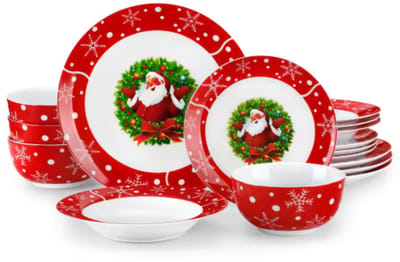 Kerst Dinerborden – 4 persoons – Kerst 16 delig – Keramisch – Dinerborden – Ontbijtborden