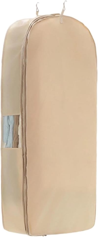 Kledingbeschermer - Opberghoes - Kleding Opbergen - Transparant Venster - 58 x 20 x 90 cm - Beige