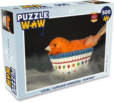 Puzzel Vogel - Cupcake vormpjes - Portret - Legpuzzel - Puzzel 500 stukjes