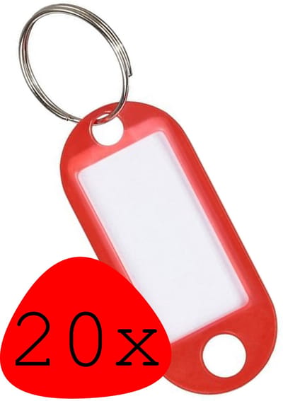 Sleutellabels Sleutelhanger Sleutellabel Bagagelabel Naamlabels - Rood - 20x