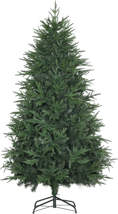 Kunstkerstboom-114 x 114 x 180 cm-Realistisch Uiterlijk en Snelle Opbouw-Kunststof-Groen