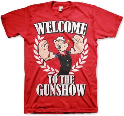 Popeye Heren Tshirt -S- Welcome To The Gunshow Rood