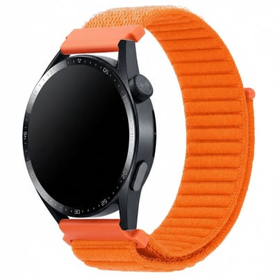 Nylon bandje - geschikt voor Garmin Venu (2 Plus) / Venu SQ (2) / Vivomove (Style - Sport) / Vivoactive 3 / 5 / 6 / Forerunner 55 / 165 / 245 / 645 / 570 - 42mm - oranje