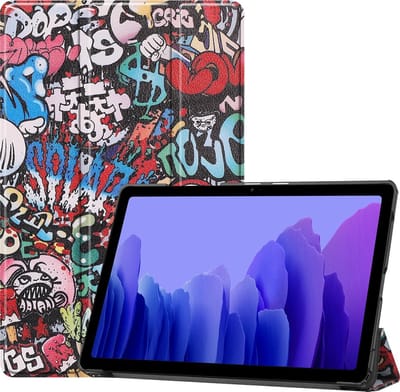 Hoesje - Geschikt voor Samsung Galaxy Tab A7 (2020) - Dun & Stevig - Hardcover Book Case - Trifold Bookcase Hoes - Hard Cover - Tablethoes - Graffity