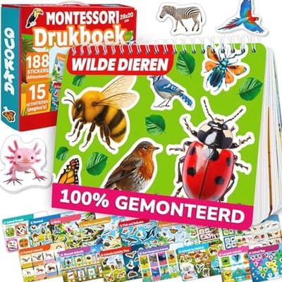 Montessori Speelboek voor 3-4 Jaar - Wilde Dieren met 15 Educatieve Activiteiten - Leeractiviteiten voor Kleuters van 3-5 Jaar