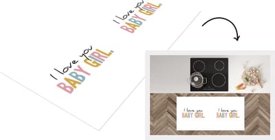 Keukenloper - Loper keuken - Quotes - I love you Baby Girl - Dochter - Regenboog - Spreuken - 120x60 cm - Keukenloper vinyl