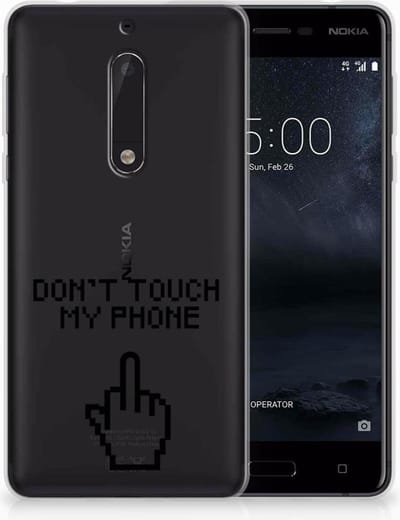 TPU Hoesje voor Nokia 5 Silicone-hoesje Finger Don't Touch My Phone